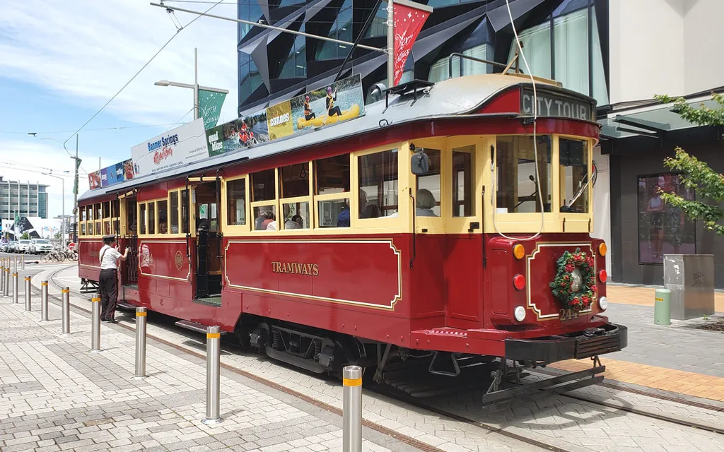 Heritage tram in central Christchurch